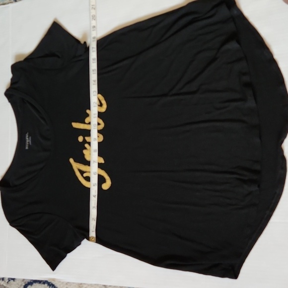 Tribe t-shirt Merona short sleeve black gold lettering boatneck M maternity hilo - Picture 9 of 11